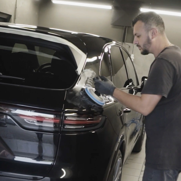 Video Thumbnail - Porsche Cayenne Polishing Edit for Dwiger Automotive